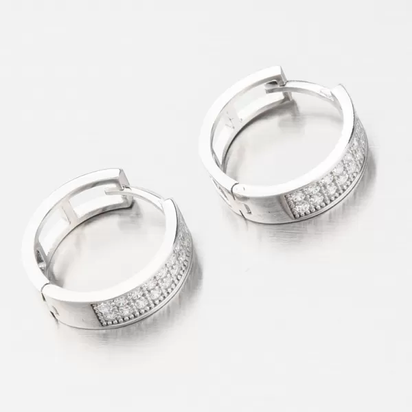 Dámske náušnice biele zlato 585 zirkónové kruhy 12R-723