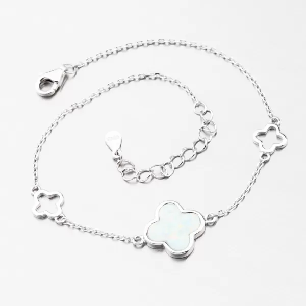 Strieborný dámsky náramok so štvorlístkami PKL-4023
