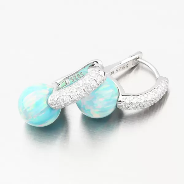 Strieborné náušnice so zeleným opálom a so zirkónmi PKL-2168