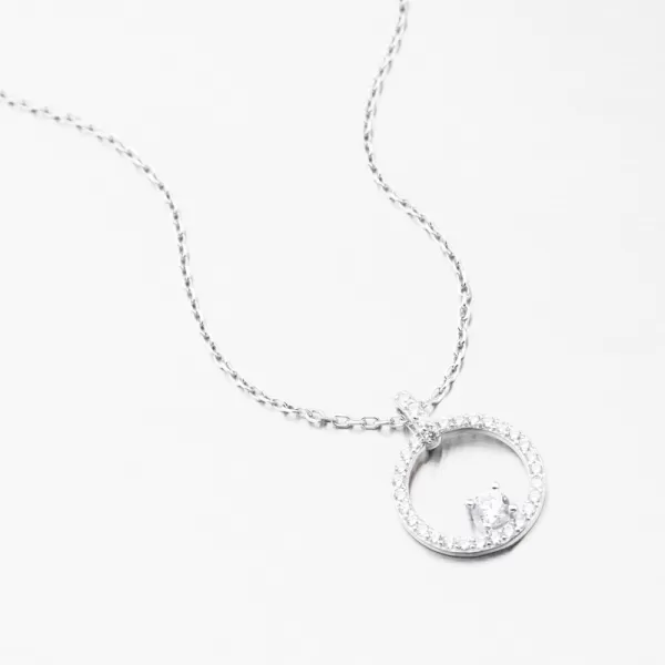 Strieborný náhrdelník so zirkónmi PKL-5022