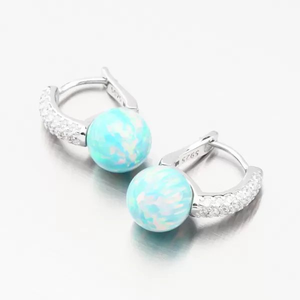 Strieborné náušnice so zeleným opálom a so zirkónmi PKL-2168