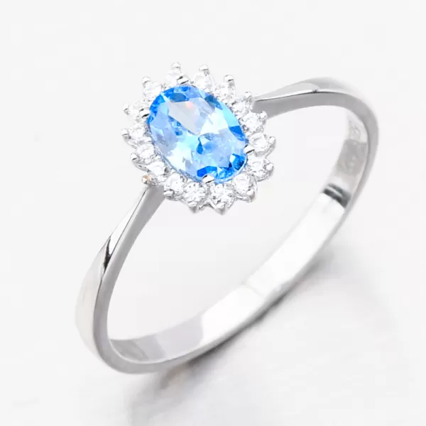 Biele zlato prsteň so zirkónmi 11R-353