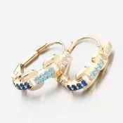 Dámske náušnice žlté zlato 585 so zirkónmi 153P-123157-302