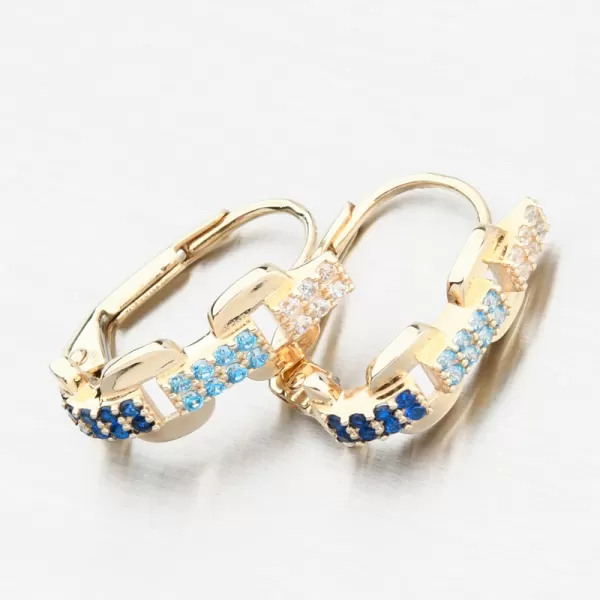 Dámske náušnice žlté zlato 585 so zirkónmi 153P-123157-302