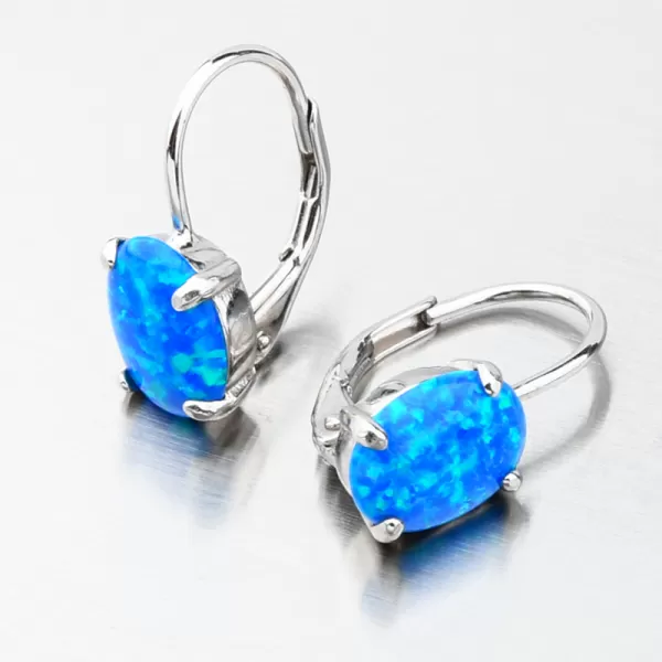 Strieborné náušnice s modrým opálom