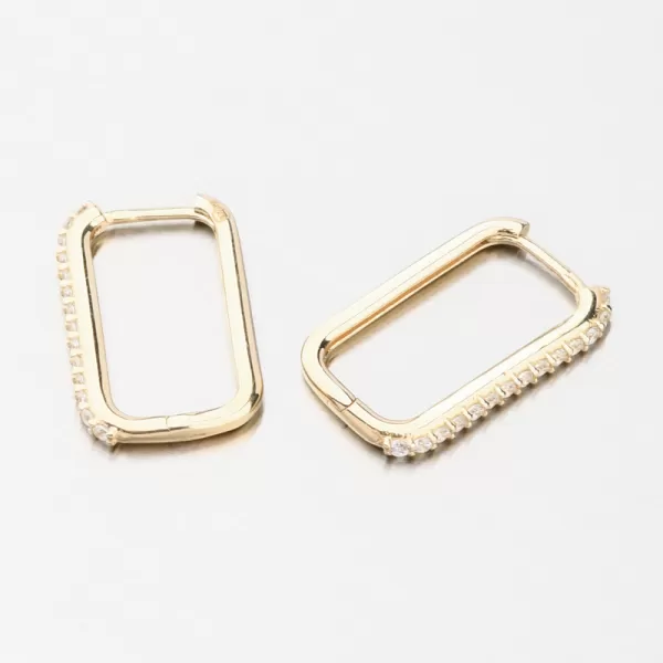 Zlaté štvorcové náušnice so zirkónmi 12R-735