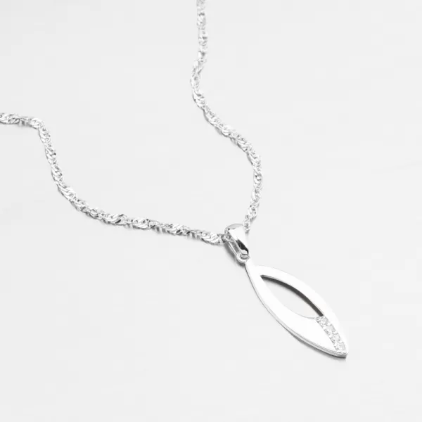 Biele zlato prívesok so zirkónmi 43-22057