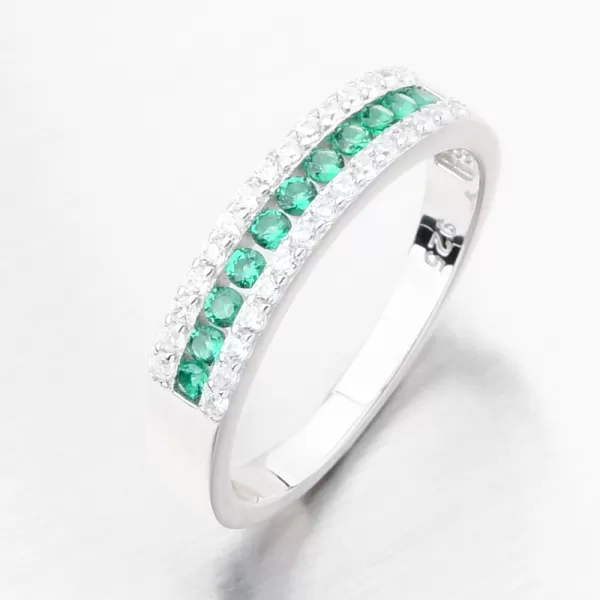 Dámsky prsteň striebro 925 so zirkónmi a smaragdmi PKL-1062