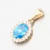 Dámsky prívesok zo žltého zlata 585 zirkón modrý topaz a 13R-429