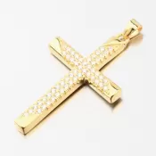 Pozlátený strieborný kríž so zirkónmi HST-13687