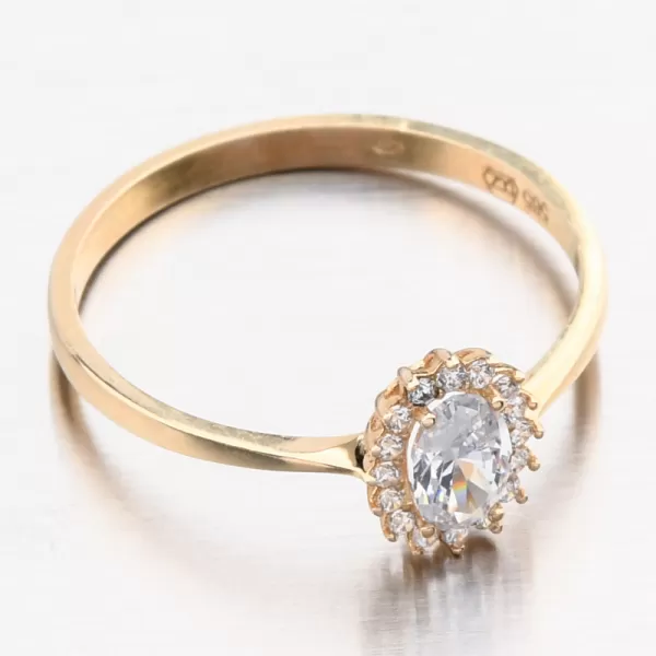 Zlatý prsteň so zirkónmi 11R-355