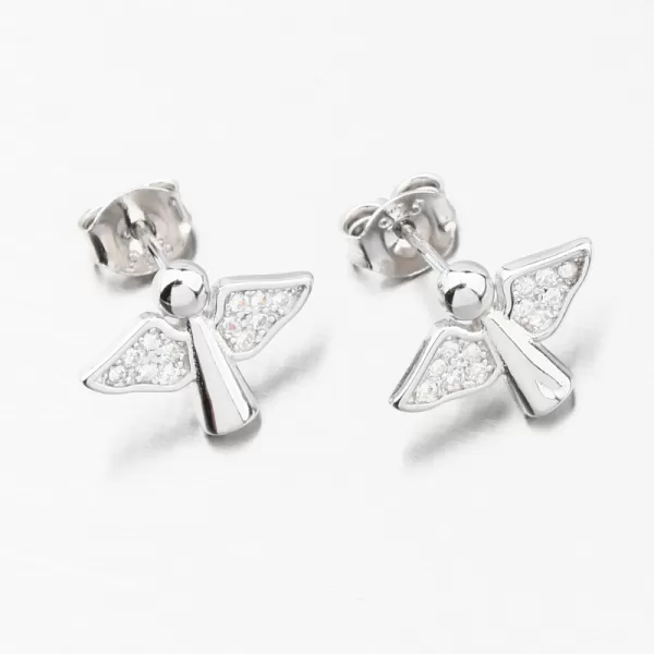 Strieborné náušnice kôstky anjel UPST-122411