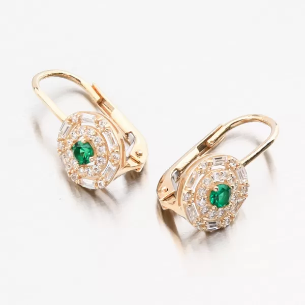 Zlaté náušnice s Emerald 143p-122188
