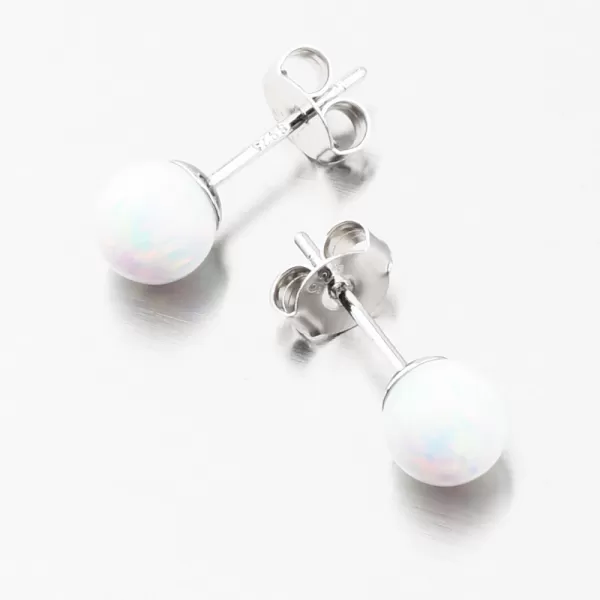 Strieborné náušnice kôstky s bielym opálom UPST-121736-6