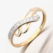 Zlatý prsteň so zirkónmi 41-NR102