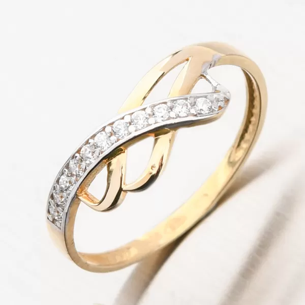 Zlatý prsteň so zirkónmi 41-NR102