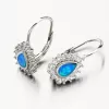 Strieborné náušnice s modrým opálom a so zirkónmi PKL-2135