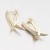 Zlákané strieborné náušnice so zirkónmi PKL-2273