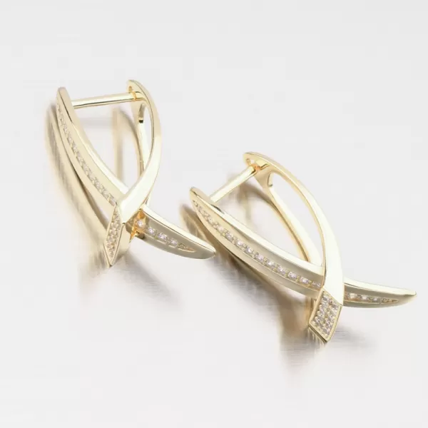 Zlákané strieborné náušnice so zirkónmi PKL-2273