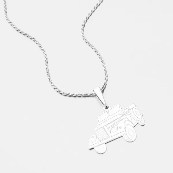 Strieborný prívesok auto Jeep PAMŠ-130429-Ag