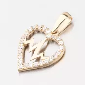 Srdcový prívesok so zirkónmi 43-22213
