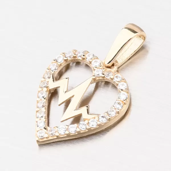 Srdcový prívesok so zirkónmi 43-22213