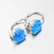 Strieborné náušnice s modrým opálom