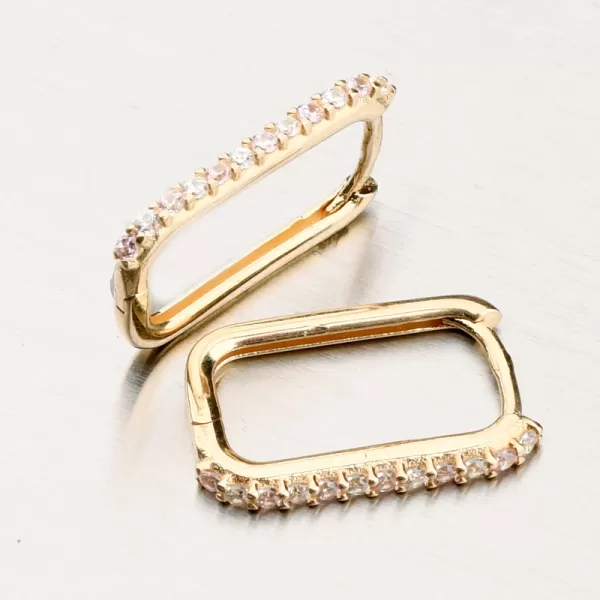 Dámske náušnice žlté zlato 585 so zirkónmi 12R-762