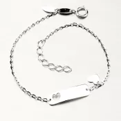 Detský zlatý náramok s doštičkou a so srdiečkom 149P-141315