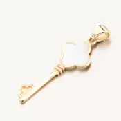 Dámsky prívesok zo žltého zlata 585 kľúč s perleťou 142P-130894