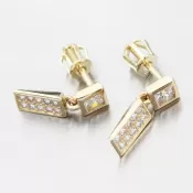 Zlaté náušnice kôstky so zirkónmi GZZ2363Z