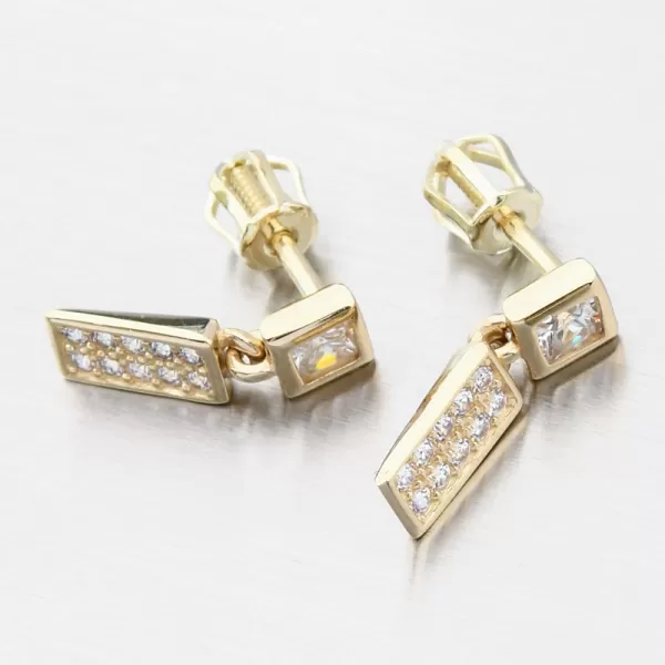 Zlaté náušnice kôstky so zirkónmi GZZ2363Z