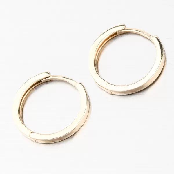 Kruhové náušnice 15 mm zlato 585 GCA12-008