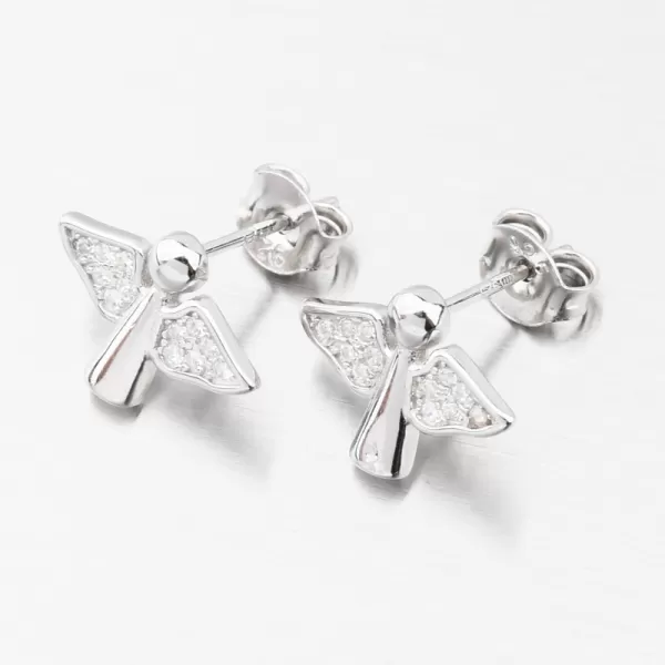 Strieborné náušnice kôstky anjel UPST-122411
