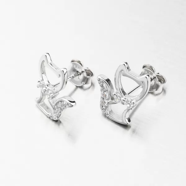 Strieborné náušnice kôstky mačička UPST-122577