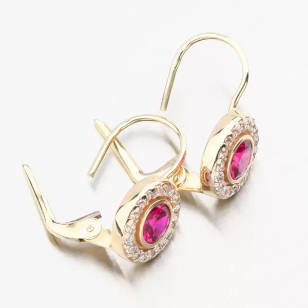 Zlaté náušnice s Ruby 683p-120055-ZL-CER