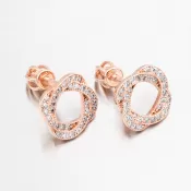 Napichovacie náušnice z ružového zlata so zirkónmi 668P-120289-CV