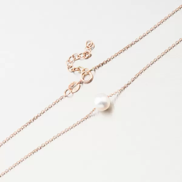 Ružový zlatý náhrdelník s perlom 55GZZ-3046-CV