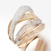 Luxusný zlatý prsteň so zirkónmi 11R-372