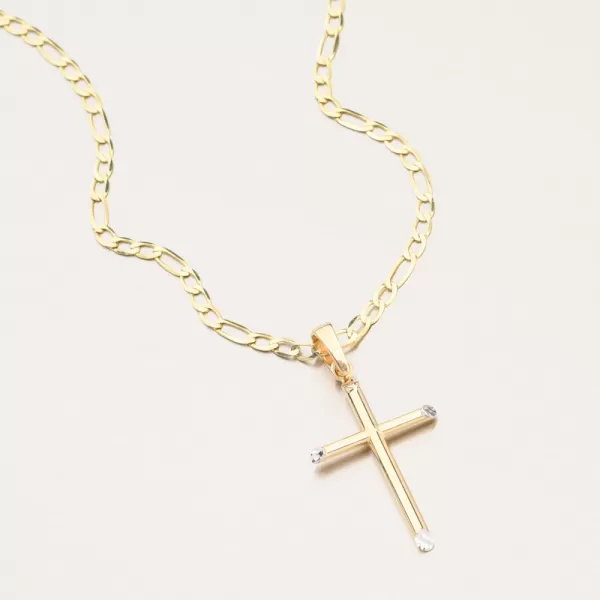 Prívesok zo žltého zlata 585 krížik 112P-130638