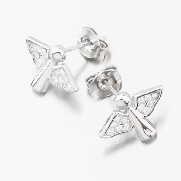 Strieborné náušnice kôstky anjel UPST-122411