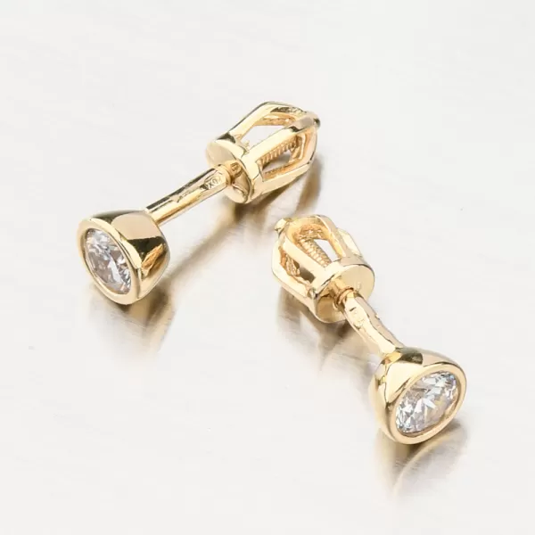 Dámske náušnice žlté zlato 585 zirkón 52GZ-8053-ZL
