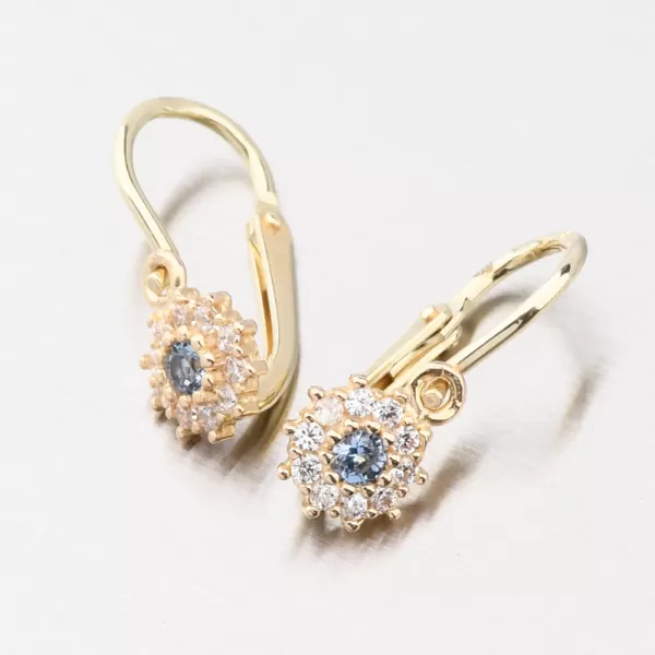 Detské náušnice žlté zlato 585 zirkón 52DN-2749ZMB