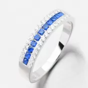 Dámsky prsteň striebro 925 so zirkónmi a zafírmi PKL-1069