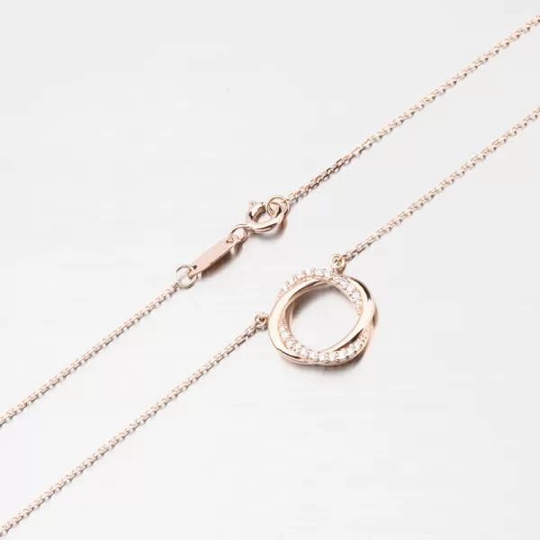 Dámsky náhrdelník z ružového zlata 585 zirkón DZF4133-CV-ZIR