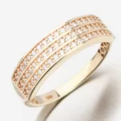 Dámsky prsteň žlté zlato 585 so zirkónmi 111P-110745