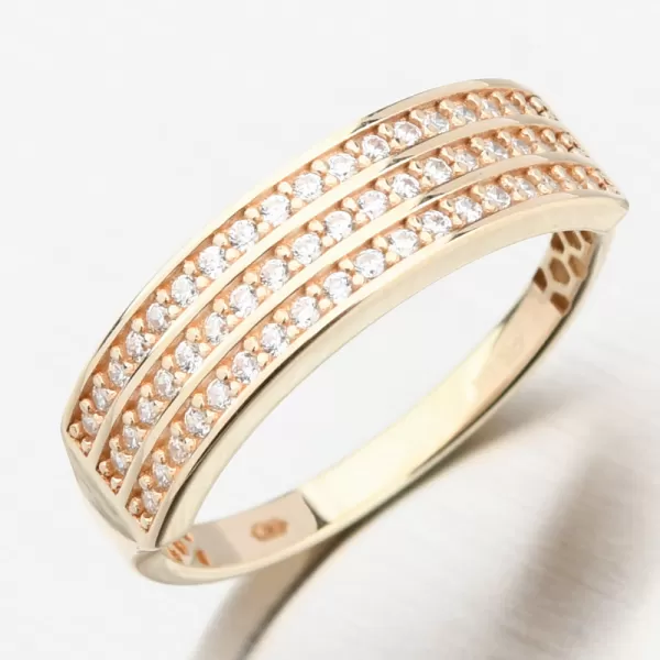 Dámsky prsteň žlté zlato 585 so zirkónmi 111P-110745