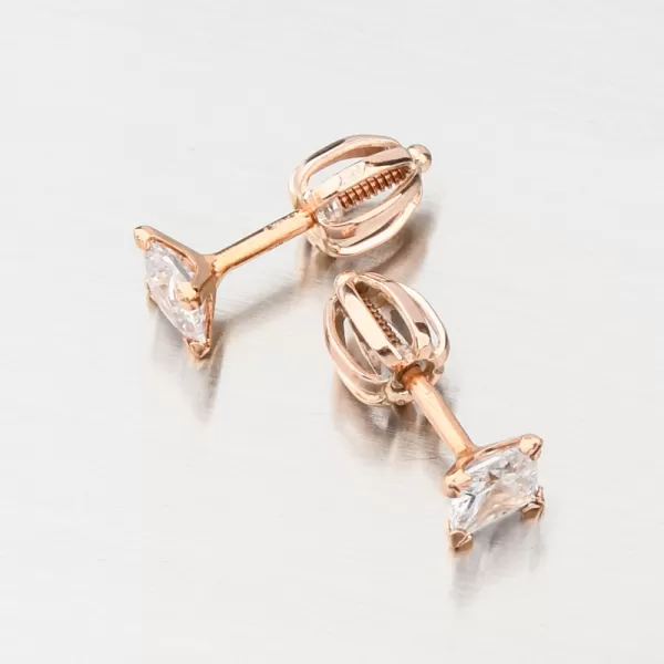 Dámske náušnice ružové zlato 585 zirkón 52GZ-5022-CV