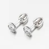 Náušnice kôstky z bieleho zlata so zirkónom DZF3673B-ZIR