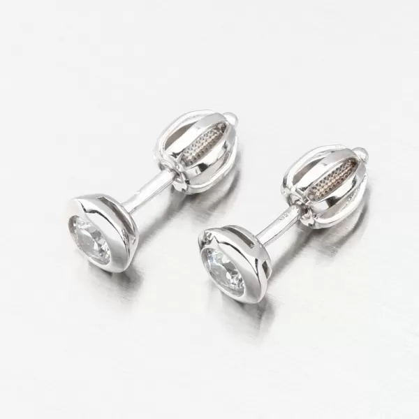 Náušnice kôstky z bieleho zlata so zirkónom DZF3673B-ZIR